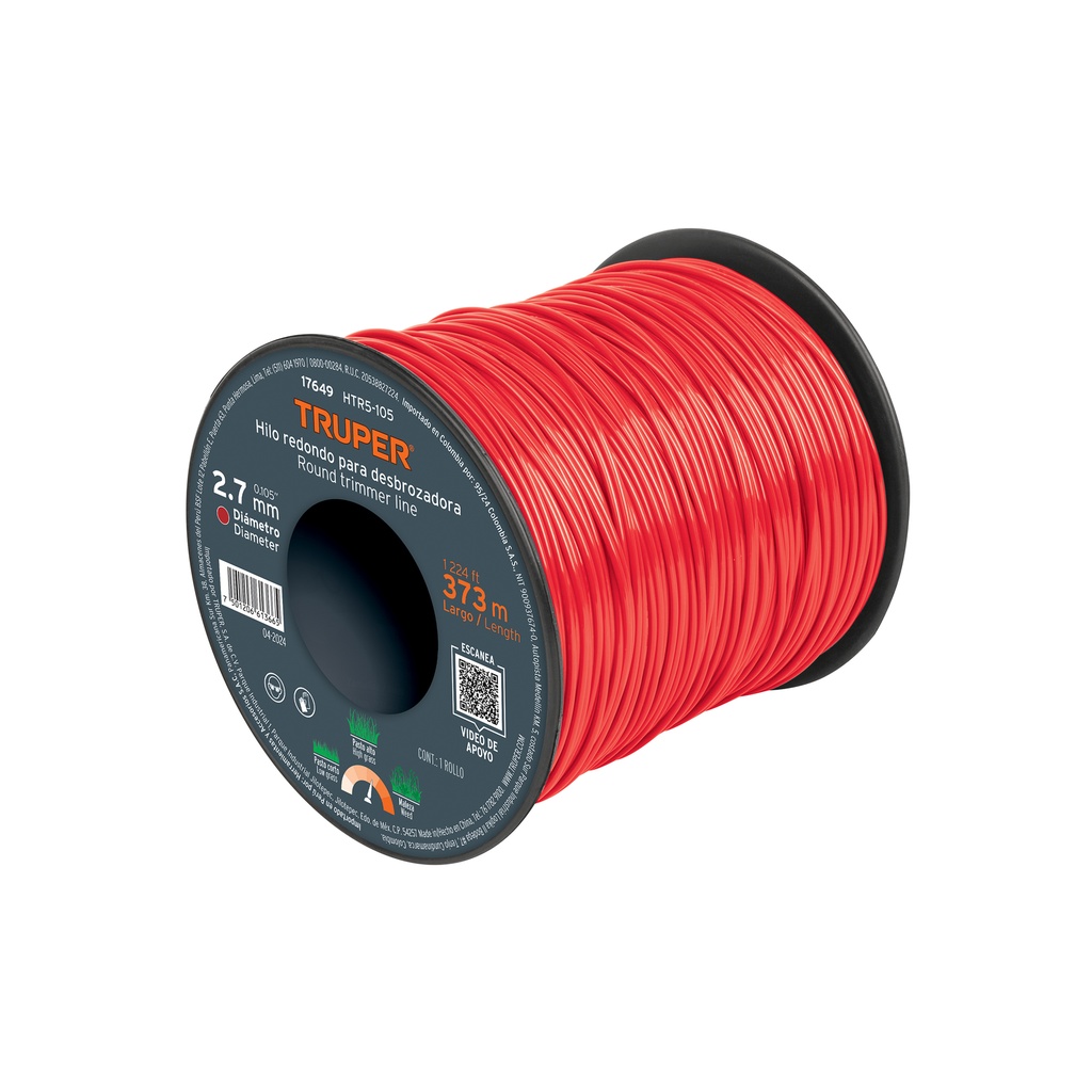 Hilos para desmalezadora, en carrete , diametro 2.7 mm, Truper