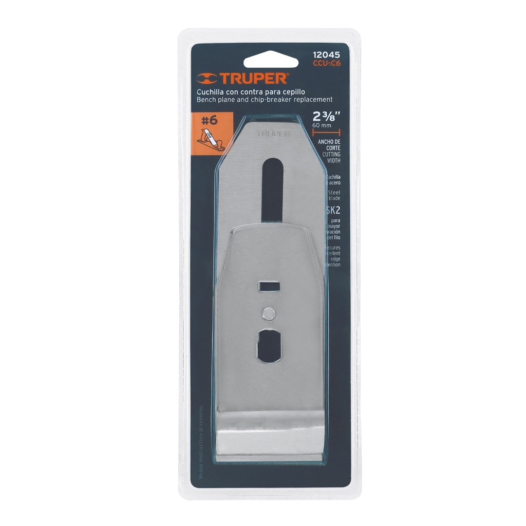 Hojas para cepillo con contra 2 3/8", Truper