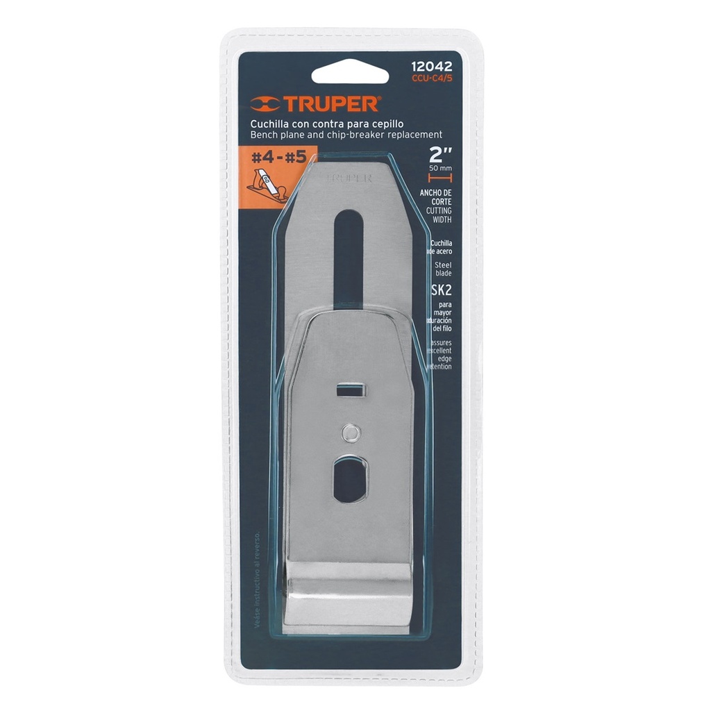 Hojas para cepillo con contra 2", Truper