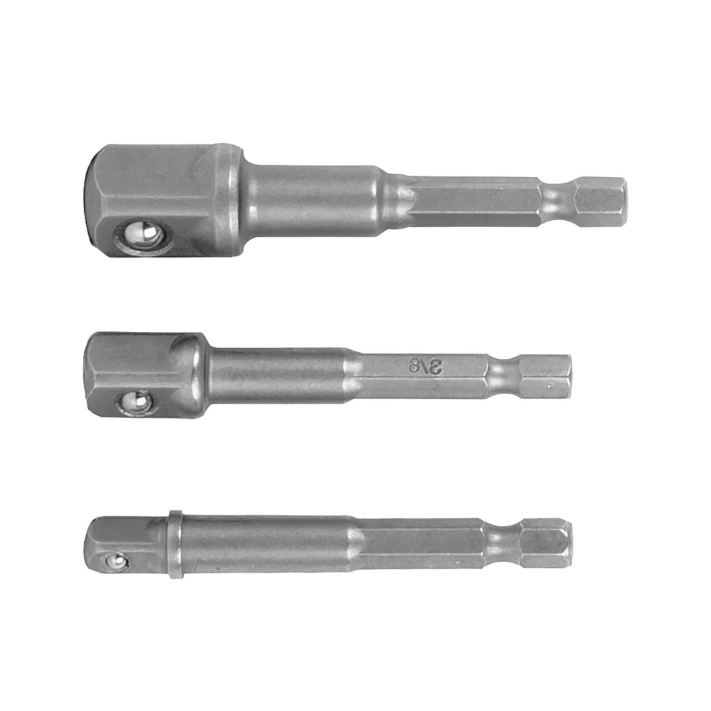 Jgo de 3 piezas de adaptadores para dados 1/4" - 3/8" - 1/2", Truper
