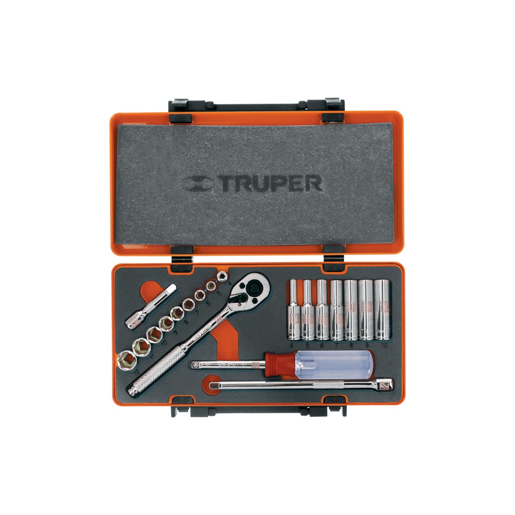 Juego de 20 piezas 1/4" en mm, Truper