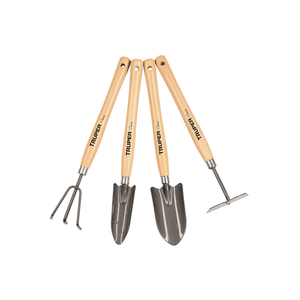 Juego de 4 herramientas para jardin 15", Truper