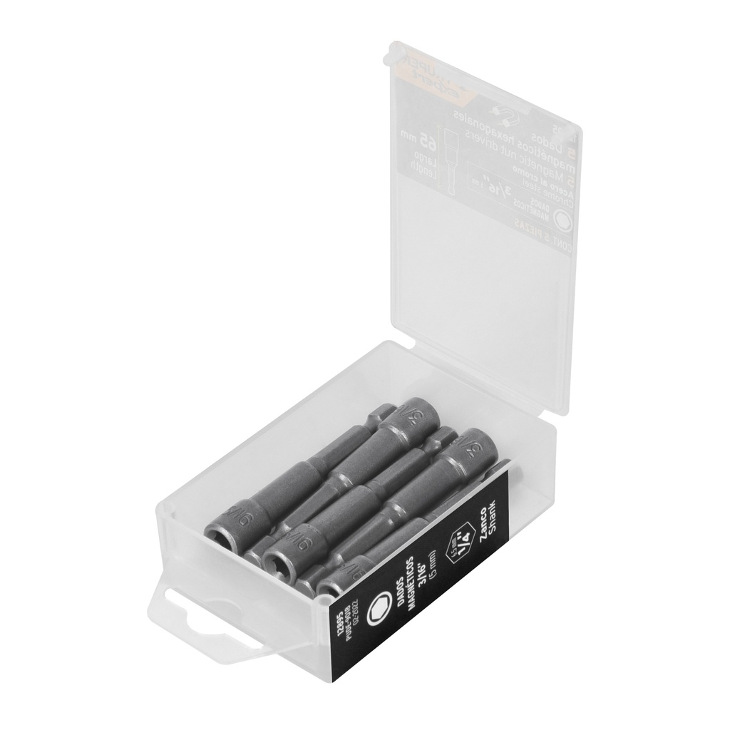 Juego de dados magnéticos, 3/16", 5 piezas, Truper