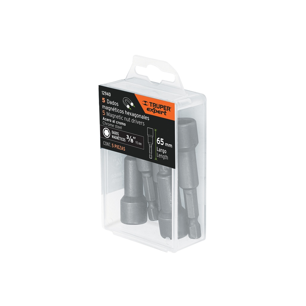 Juego de dados magnéticos, 3/8", 5 piezas, Truper
