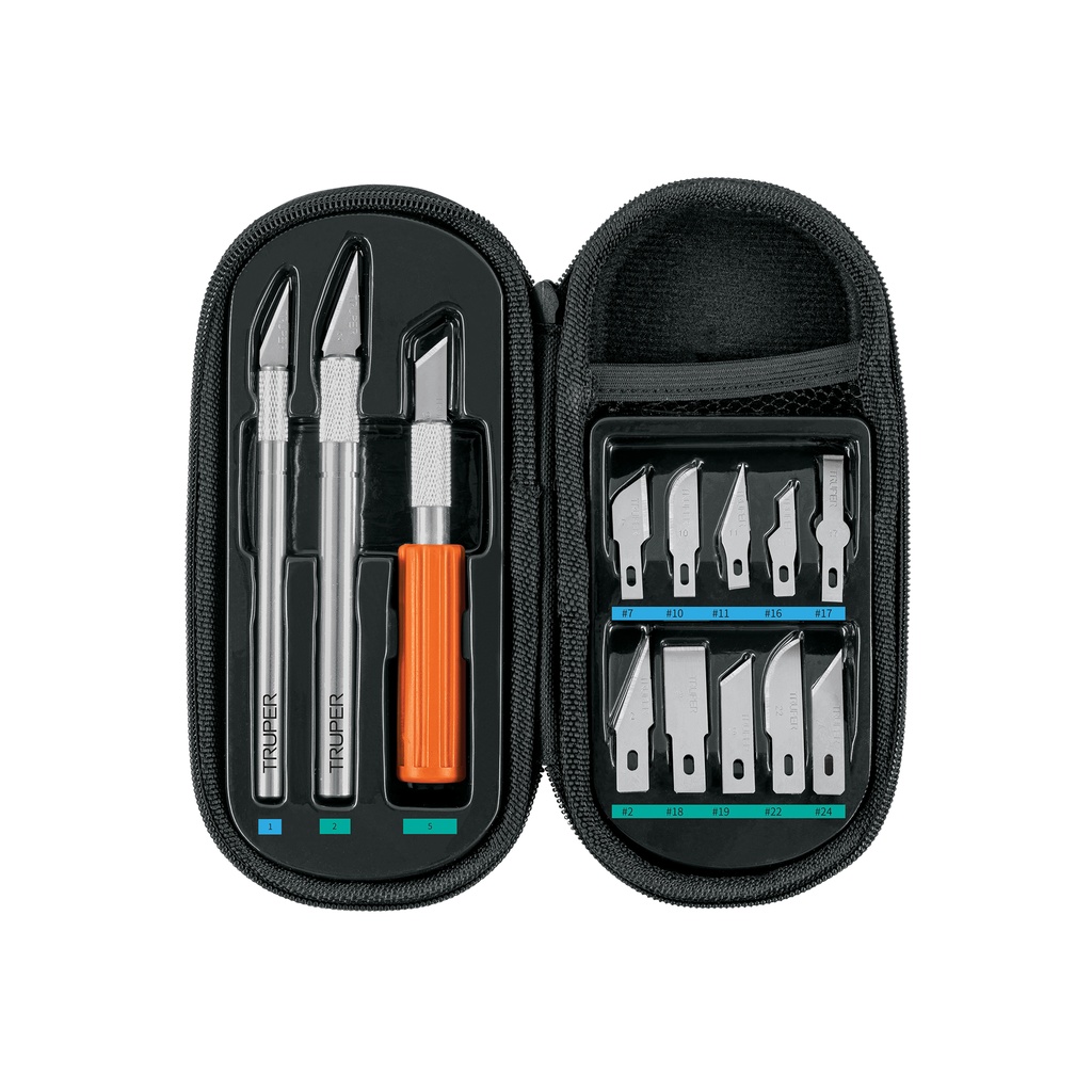 Juego de exactos Hobby con estuche 11 piezas, Truper