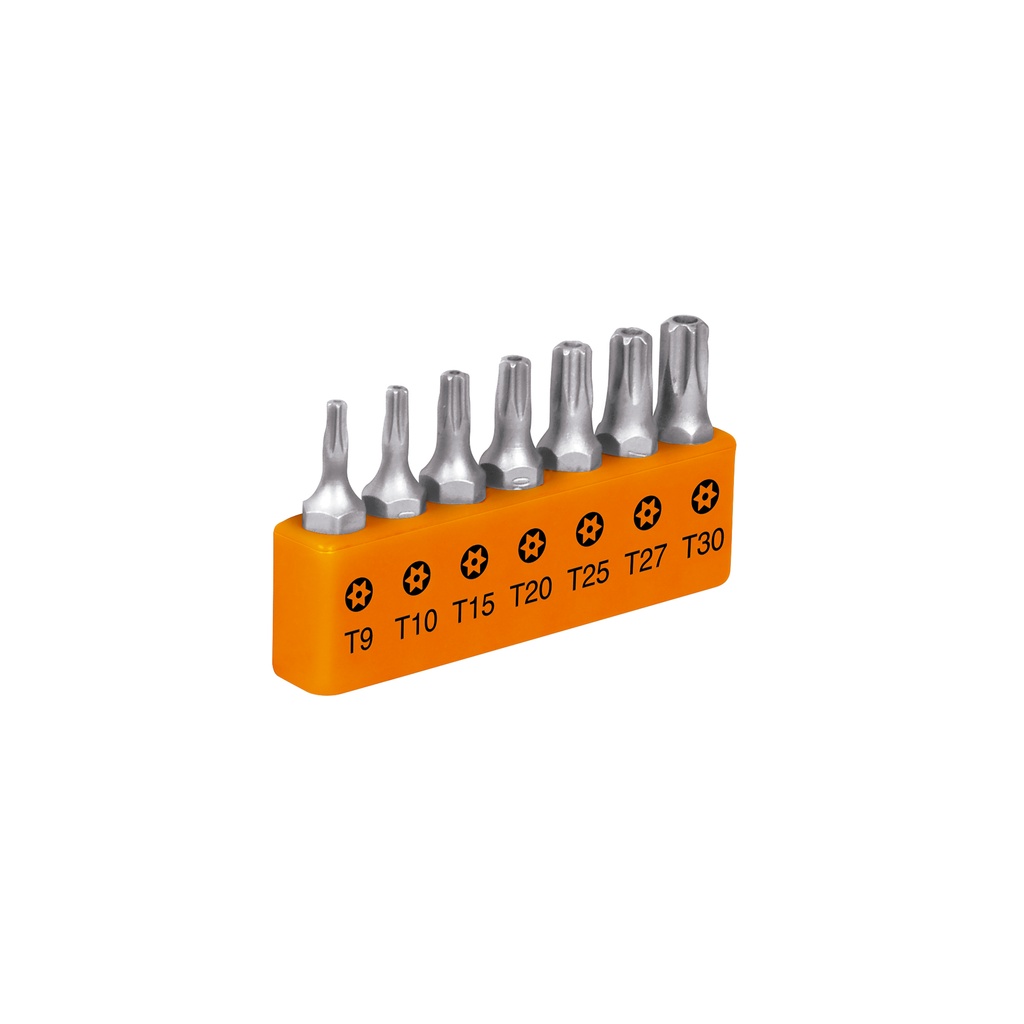 Juego de puntas Torx con seguro, 1", 7 piezas, Truper