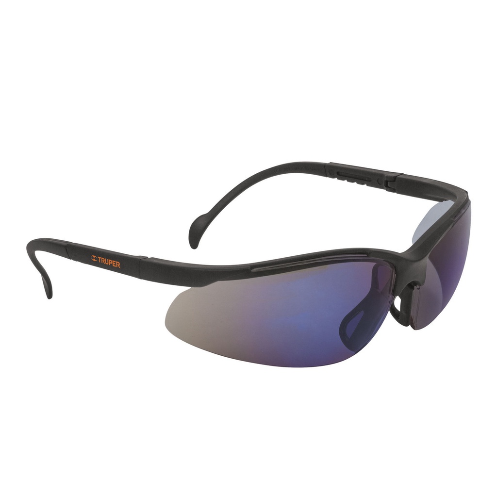 Lentes de seguridad ligeros con marco, espejo azul, Truper