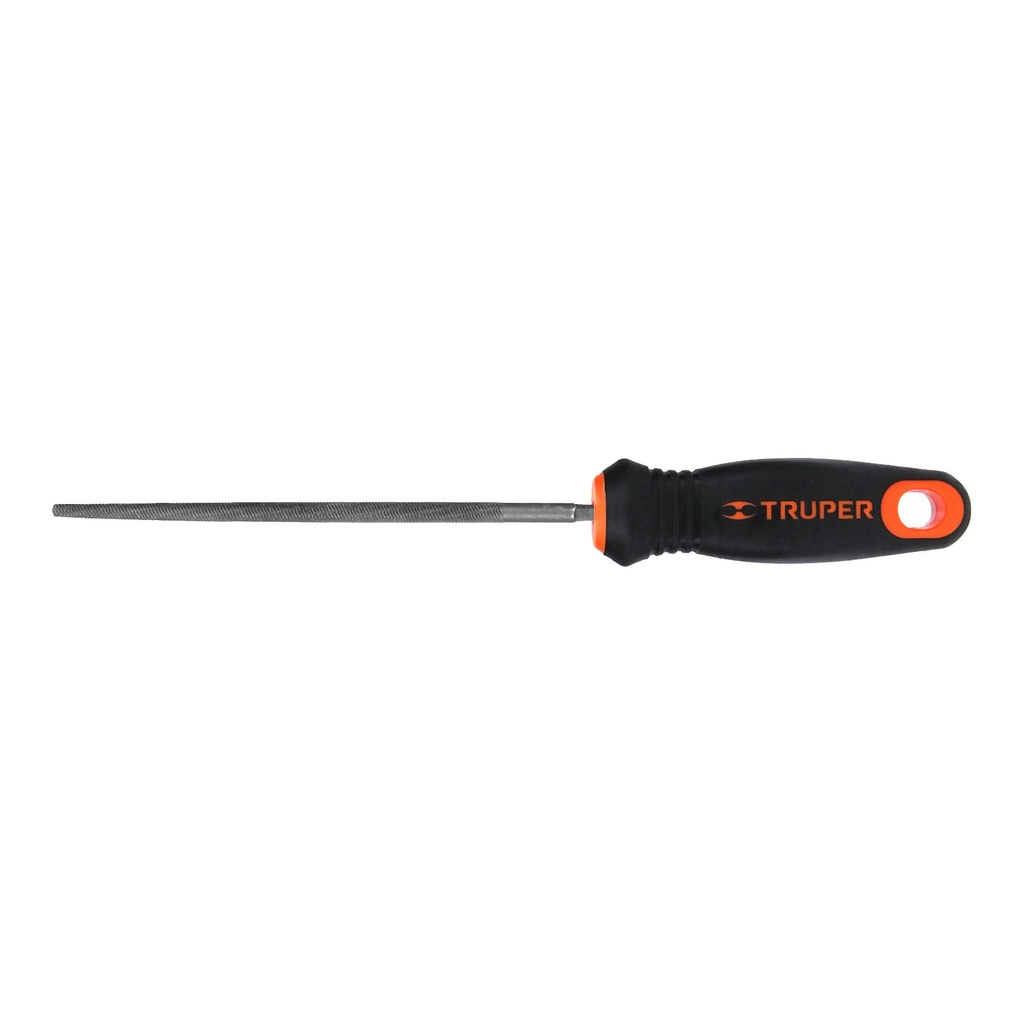 Lima con mango comfort grip, redona bastarda 6", Truper