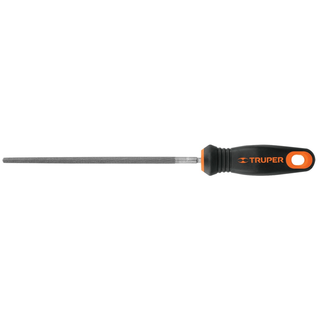 Lima con mango comfort grip, redona bastarda 8", Truper