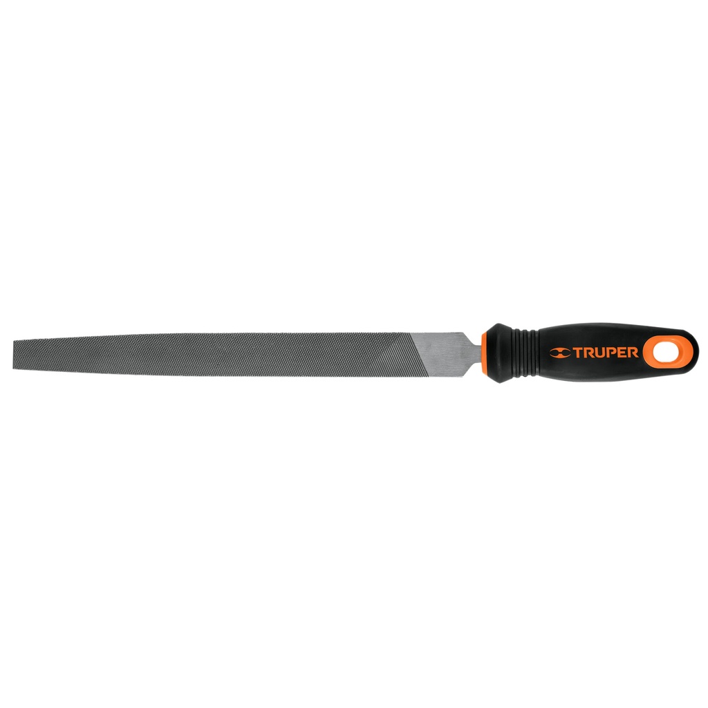 Lima plana bastarda 10" con mango doble inyección, Truper