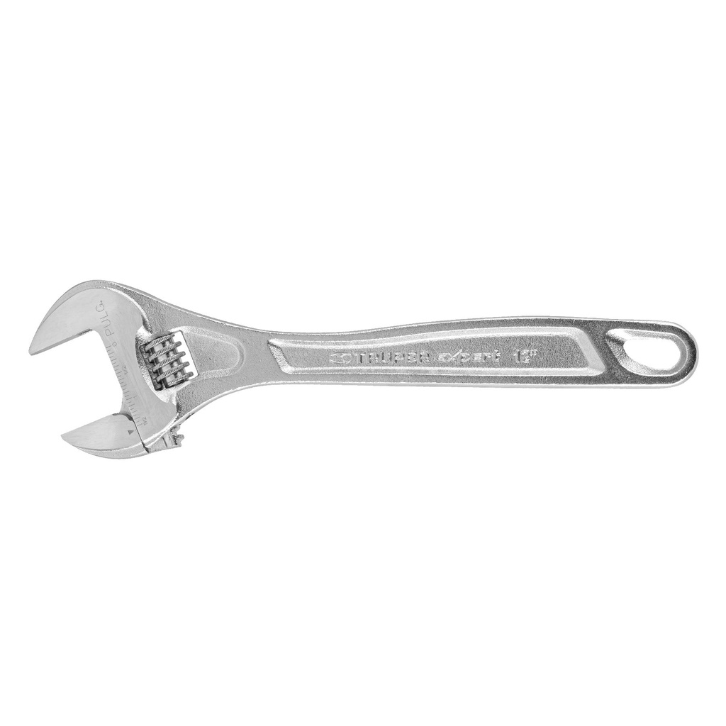 Llave francesa profesional cromada 12", Truper