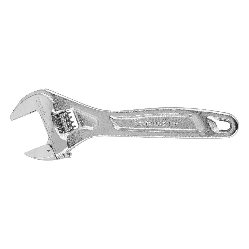 Llave francesa profesional cromada 6", Truper