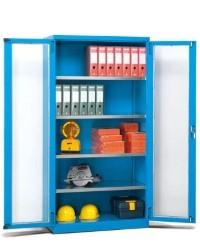 Armario Metalico AZUL | 4 planos puertas transparentes 1023x555x2000h, Storage Compat
