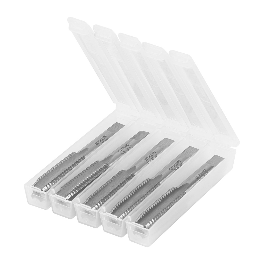 Macho semiconico, estuche 5 piezas, 1/2" x 13, Truper