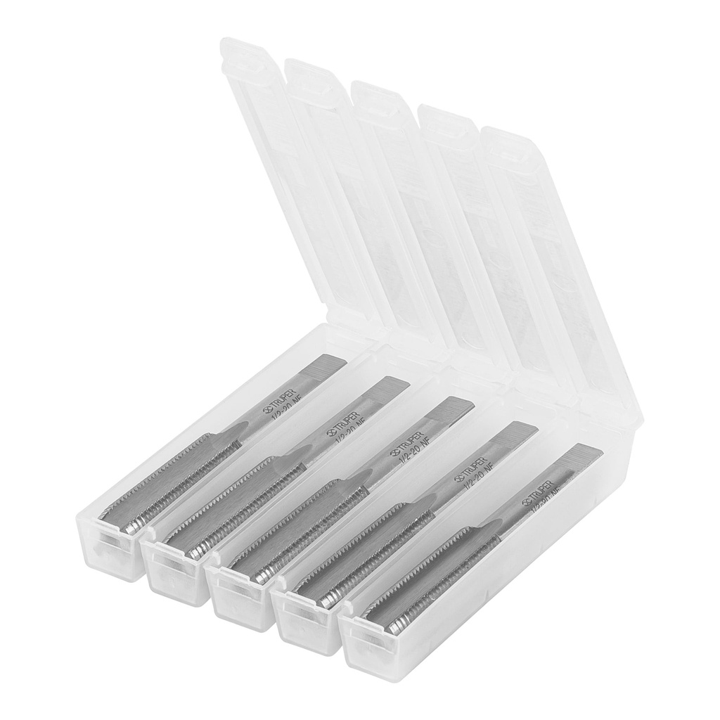 Macho semiconico, estuche 5 piezas, 1/2" x 20, Truper