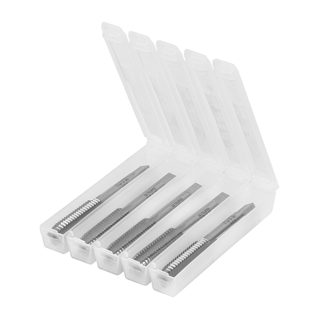 Macho semiconico, estuche 5 piezas, 7/16" x 14, Truper