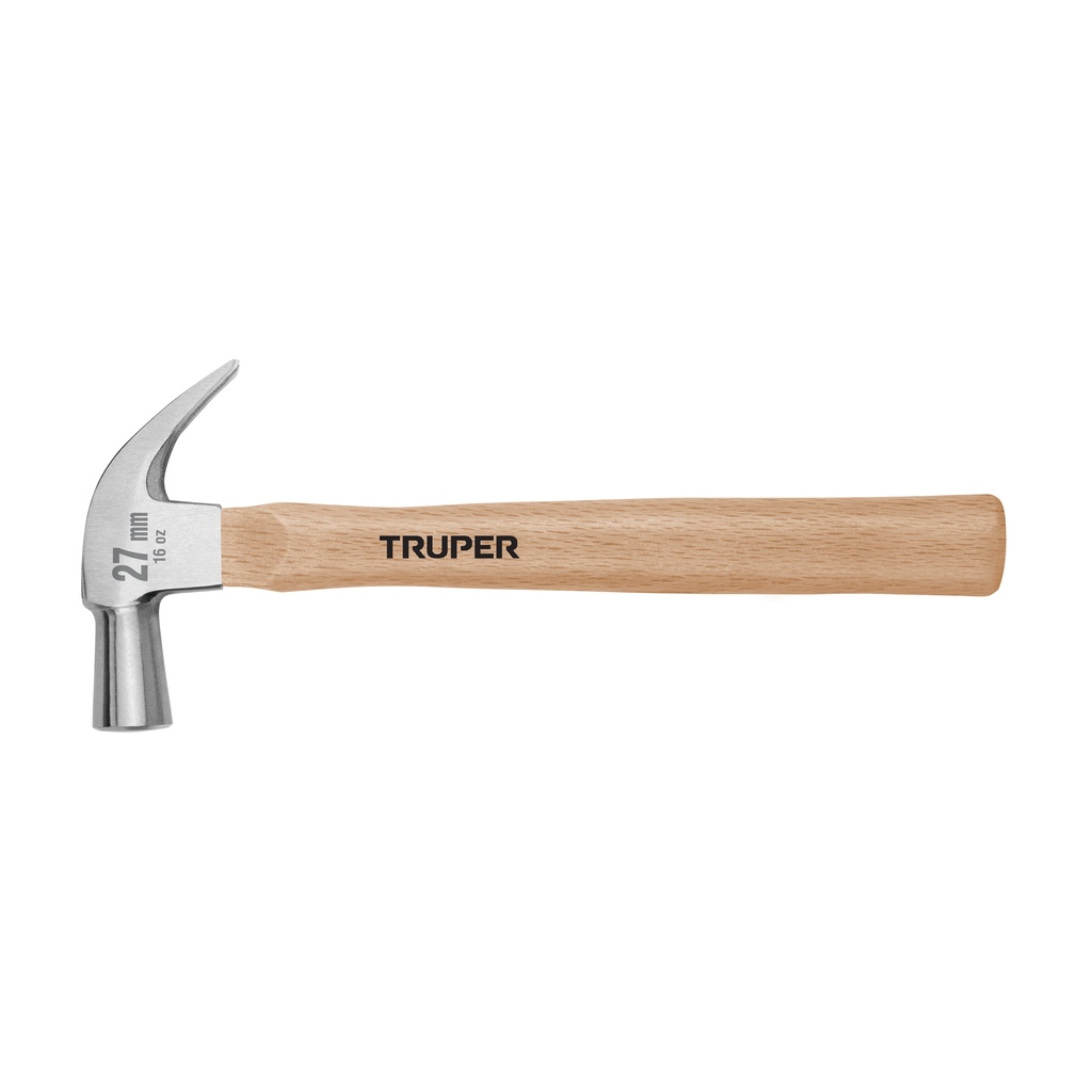 Martillo cabeza conica, pulido uña curva, mango de encino 16 oz, Truper