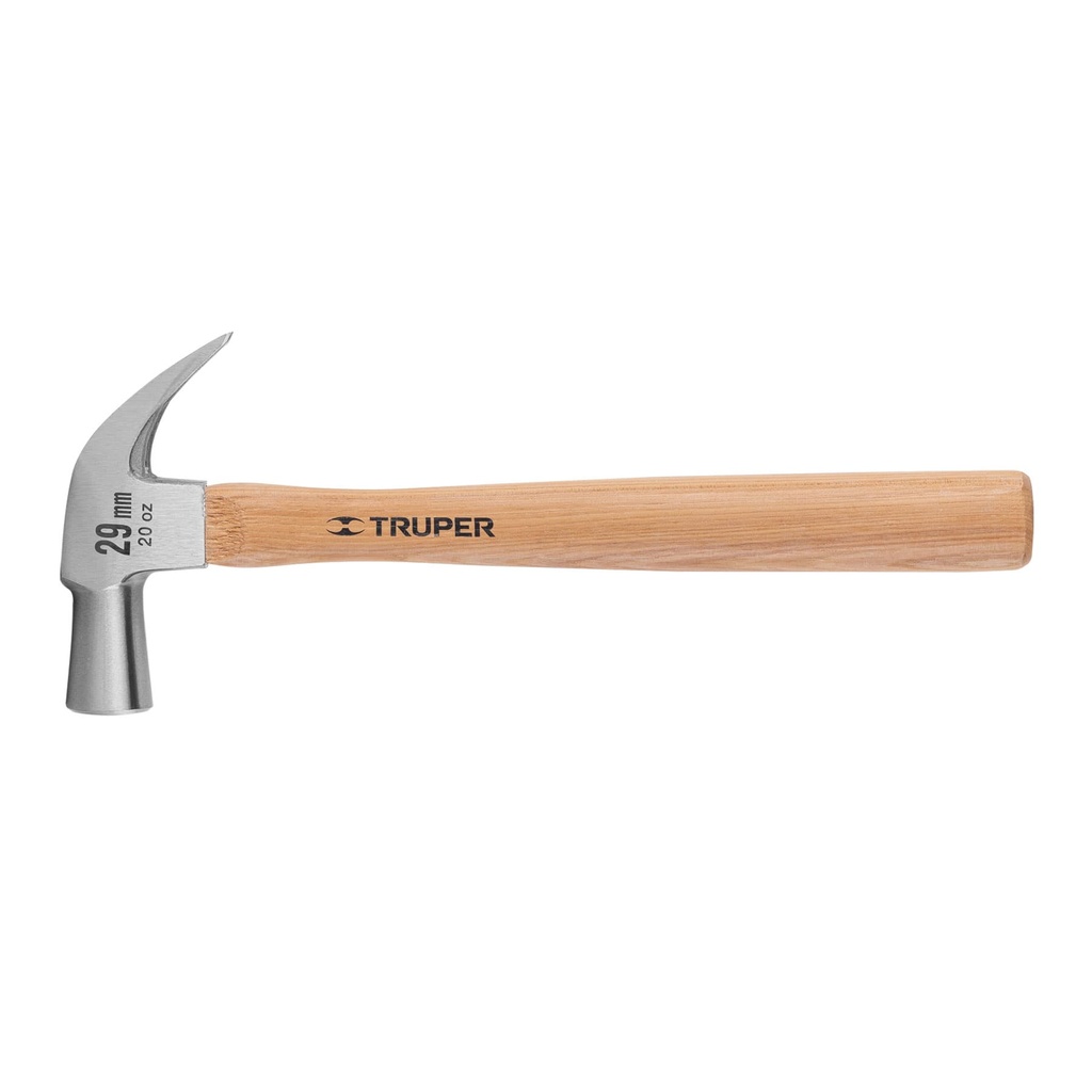 Martillo cabeza conica, pulido uña curva, mango de encino 20 oz, Truper