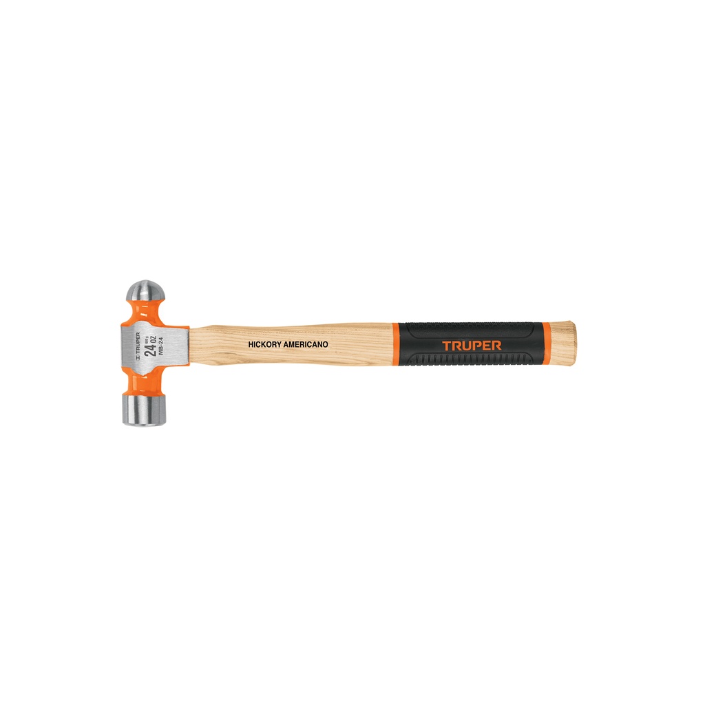 Martillo pulido de bola, mango de hickory americano 24oz, Truper