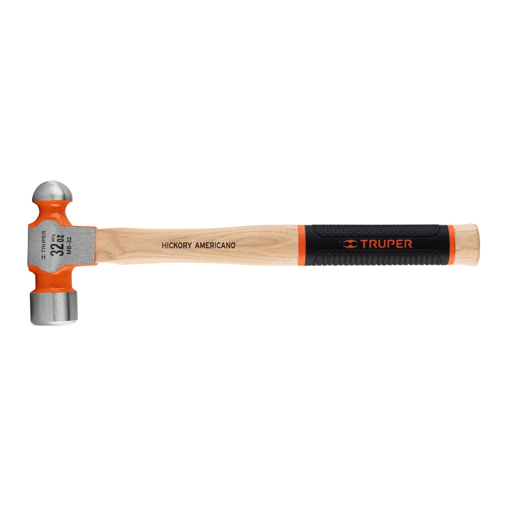 Martillo pulido de bola, mango de hickory americano 32oz, Truper