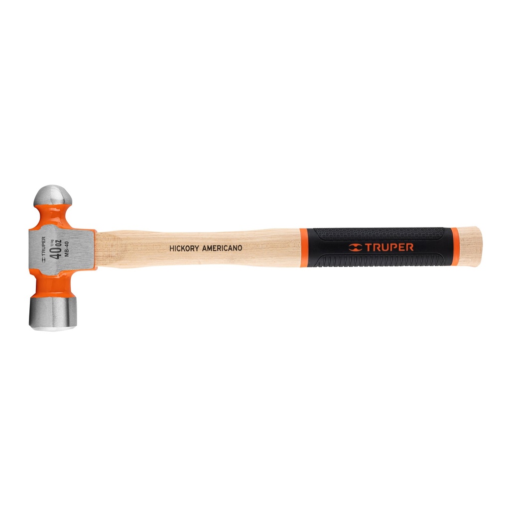 Martillo pulido de bola, mango de hickory americano 40oz, Truper