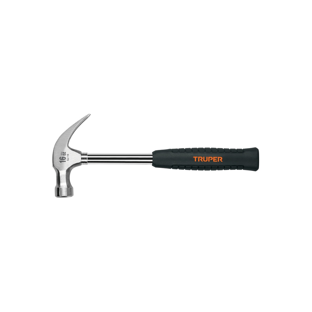 Martillo tubular pulido, uña curva, 20 oz, con mango de neopreno, Truper
