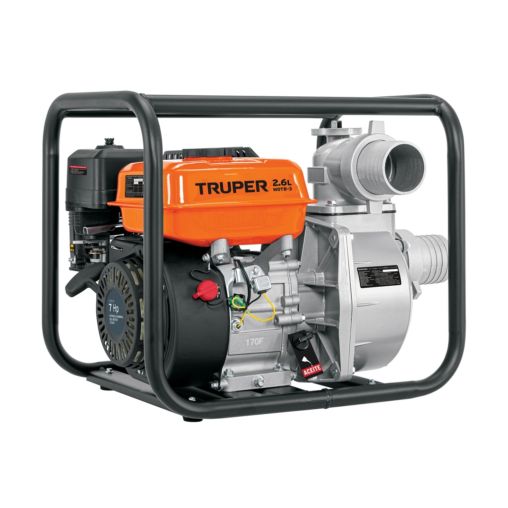 Motobomba a Gasolina 3" 212cc 900L/min, Truper