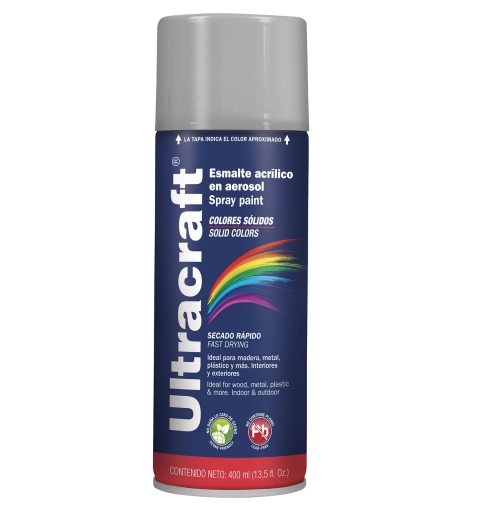 Pintura color plata en spray (Ultracraft), Truper