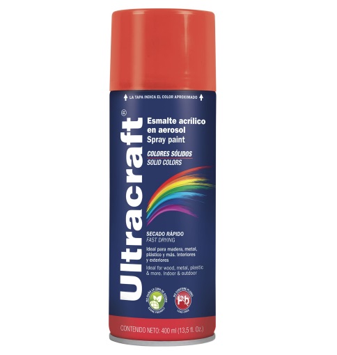 Pintura color rojo brillante en spray (Ultracraft), Truper