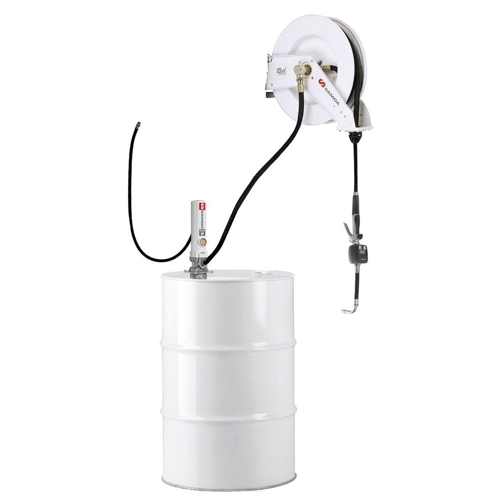 Equipo centralizado de despacho 3:1. de aceitera para montaje a bidón Incluido Carrete, Samoa