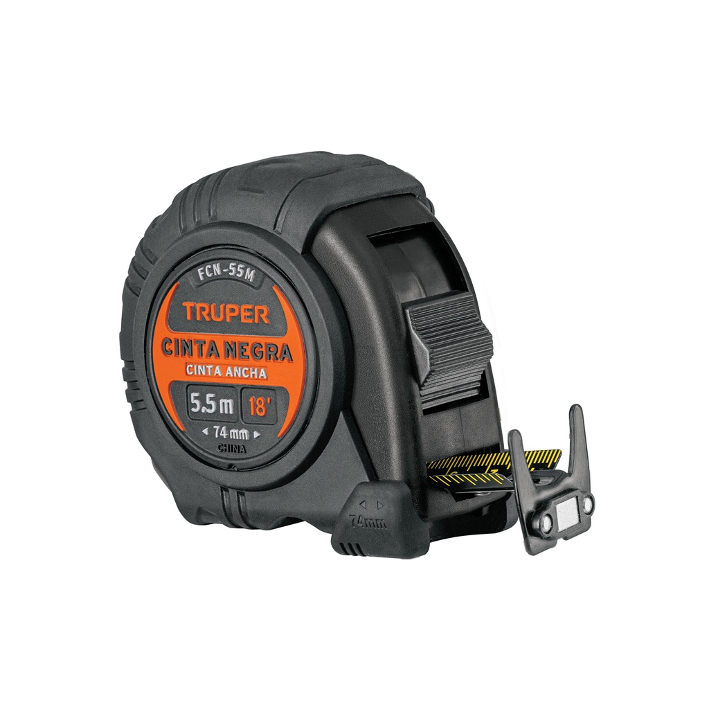 Flexómetro Cinta Negra, 5.5 m, cinta 27 mm, Truper