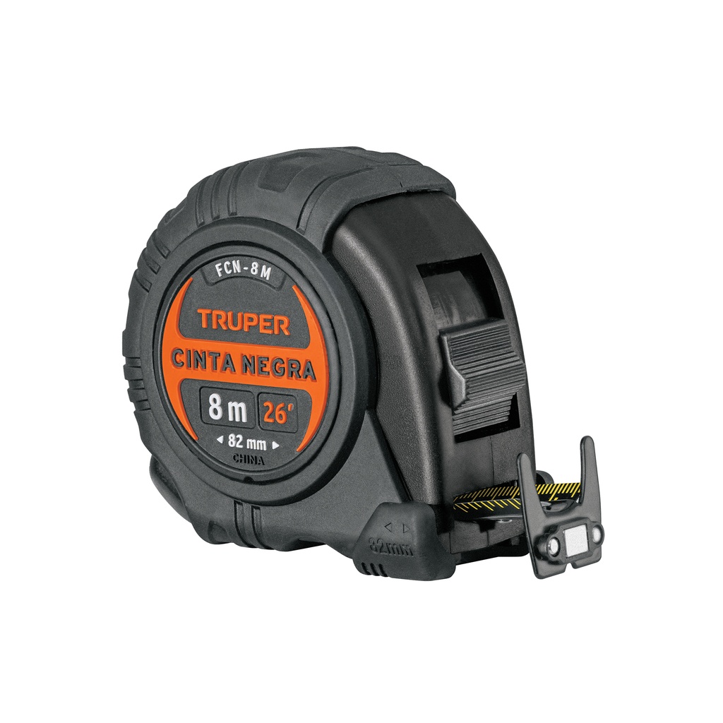 Flexómetro Cinta Negra, 8 m, cinta 27 mm, Truper