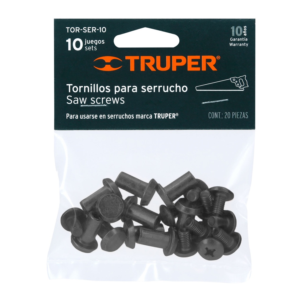 Bolsa con 10 tornillos para serruchos STX, STD y STCX, Truper
