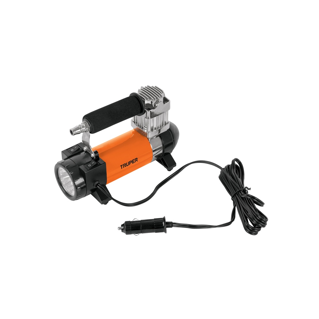 Compresor de aire 12 V portátil, para auto, incluye maletín, Truper