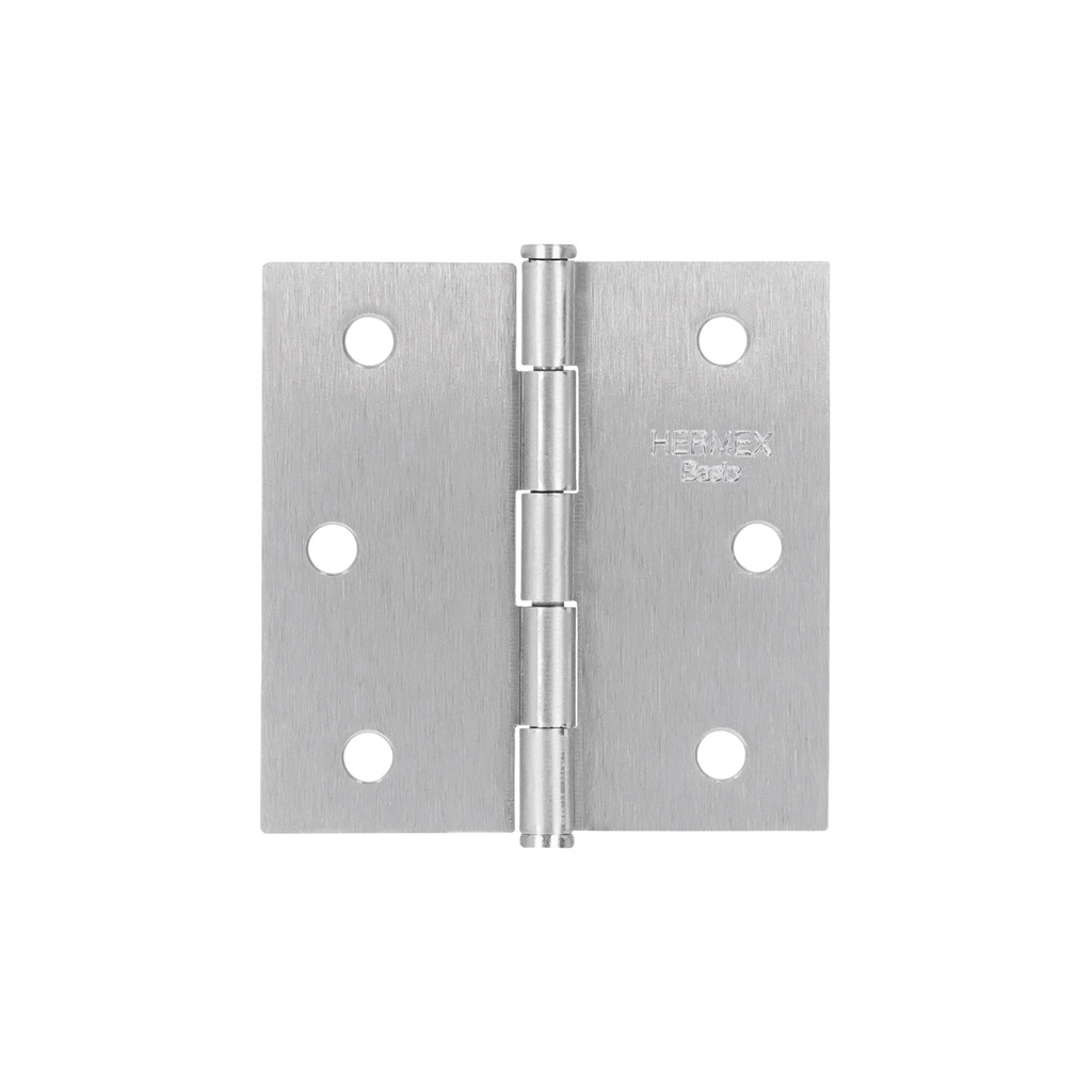 BC-253PP Bisagra cuadrada 2-1/2", satinado, cabeza plana, Truper Hermex Basic