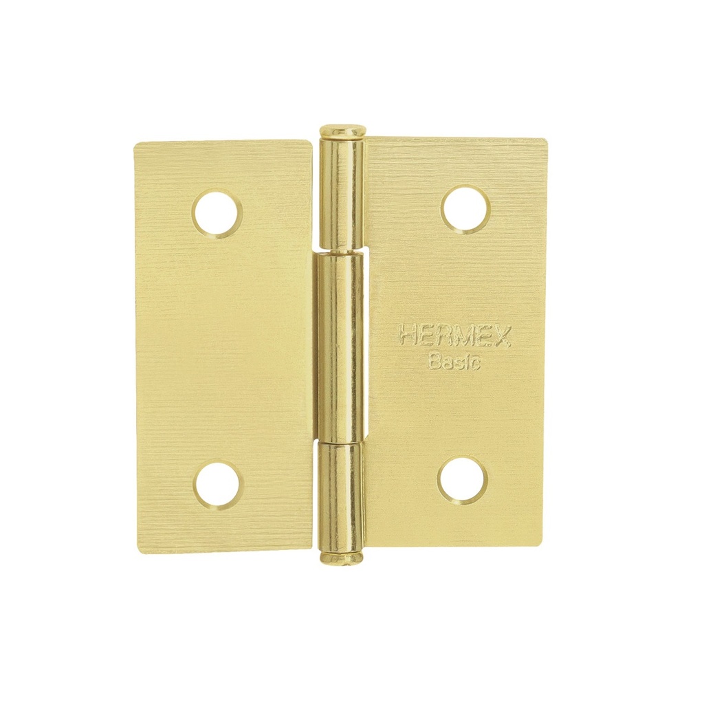 Bisagra cuadrada 2", latonado, cabeza plana, Truper Hermex Basic
