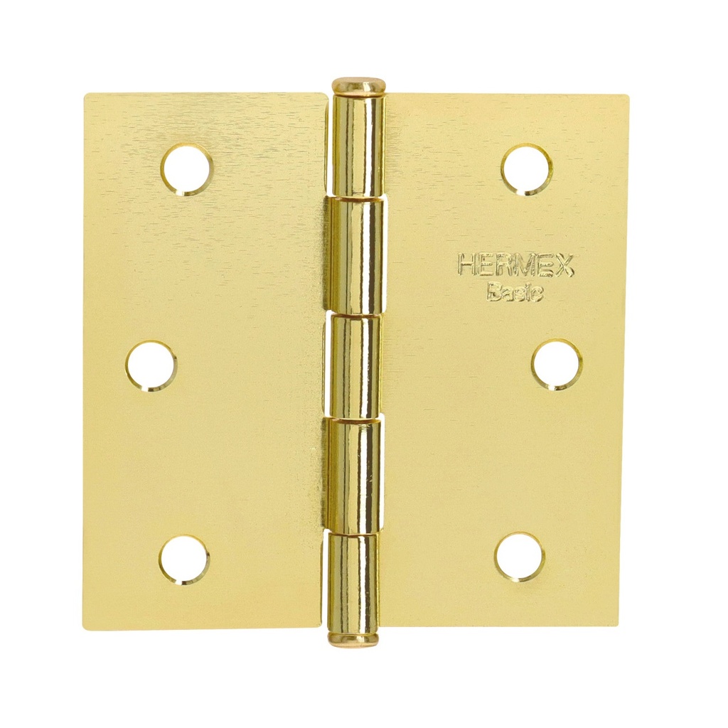BC-251PP Bisagra cuadrada 2-1/2",latonado, cabeza plana, Truper Hermex Basic