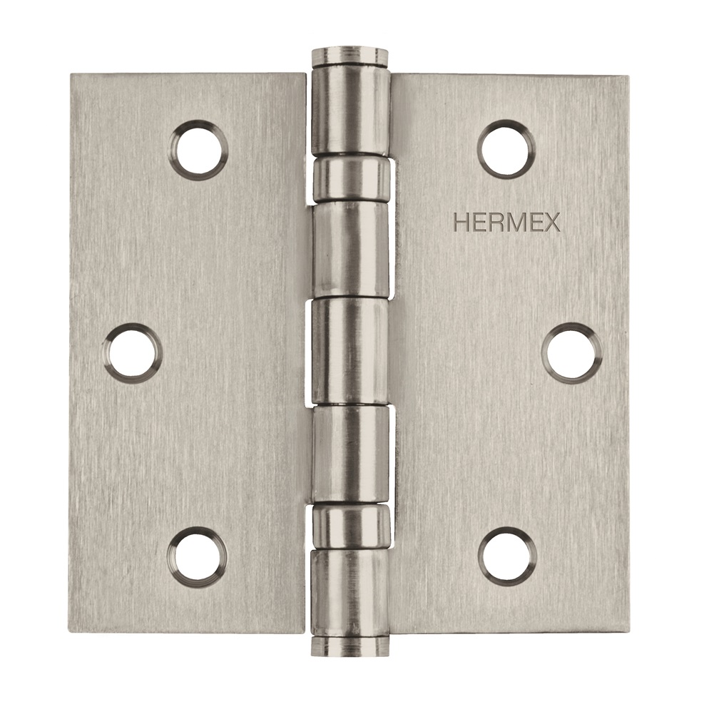 Bisagra cuadrada 3", acero inoxidable, plana, Truper Hermex