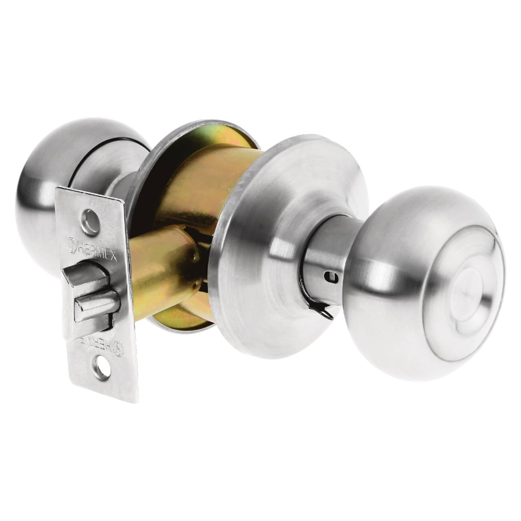 Cerradura tipo oval para entrada, cromo mate, Truper Hermex