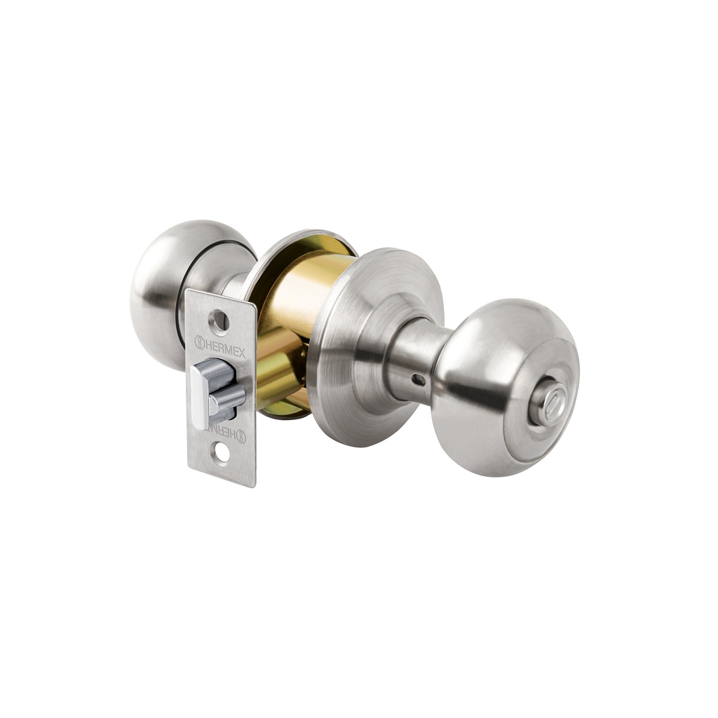 Cerradura tipo oval para recámara, cromo mate, Truper Hermex