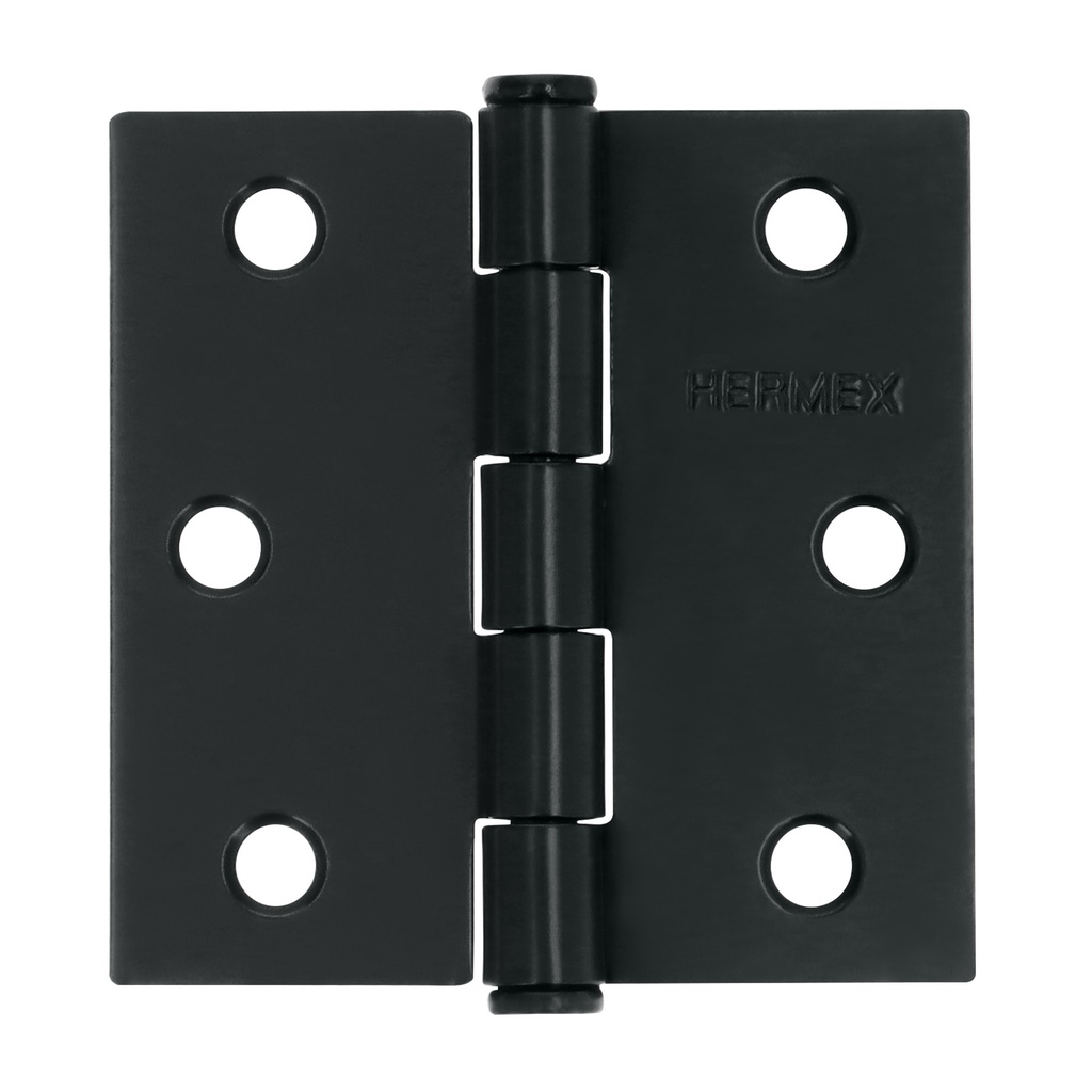 BC-256P Bisagra cuadrada 2 1/2", negro mate, cabeza plana, Truper Hermex