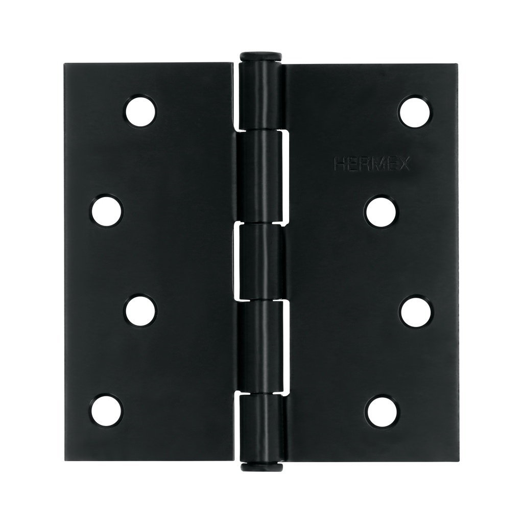 Bisagra cuadrada 4", negro mate, cabeza plana, Truper Hermex