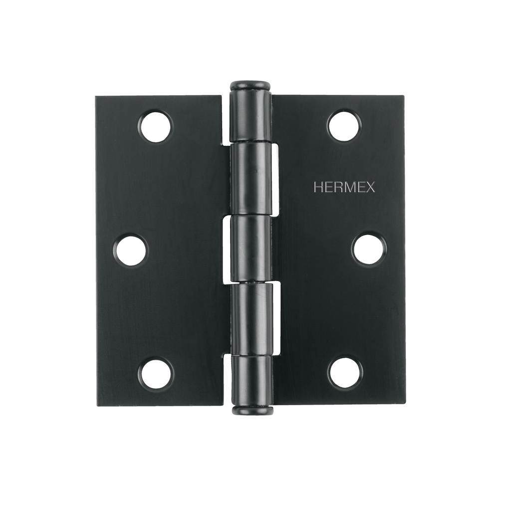 Bisagra cuadrada 3', acero negro, cabeza plana, Truper Hermex