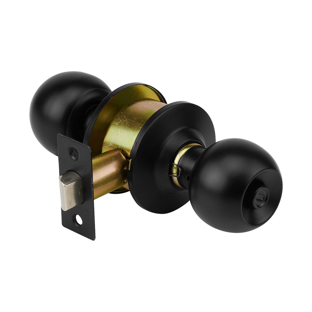 Cerradura pomo, negro, esfera, baño, Truper Hermex