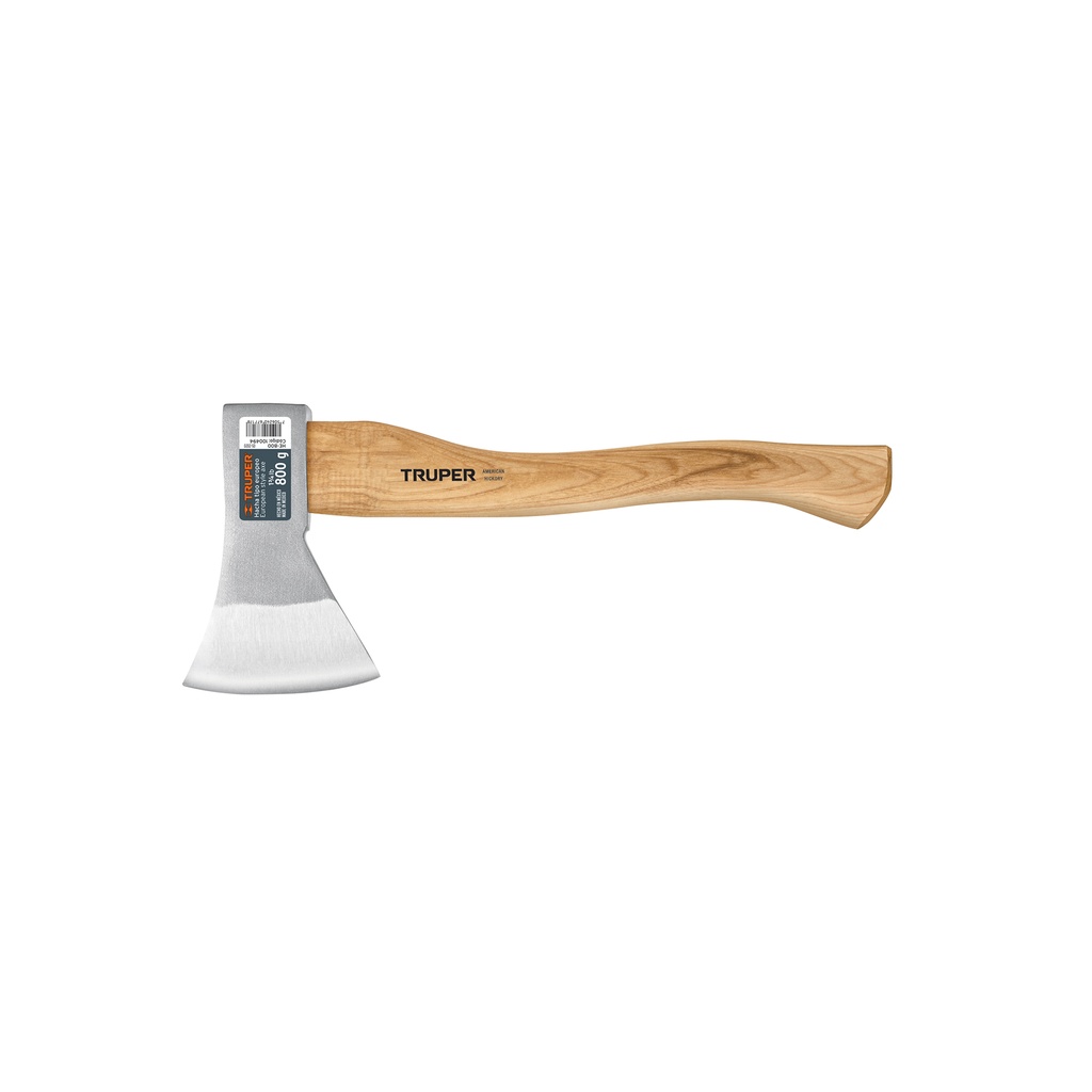 Hacha europea 800 g mango hickory 15", Truper