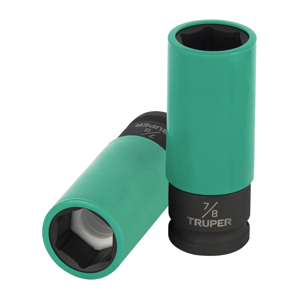 Dado largo impacto prot. plást. 7/8", 6 puntas, cuadro 1/2", Truper