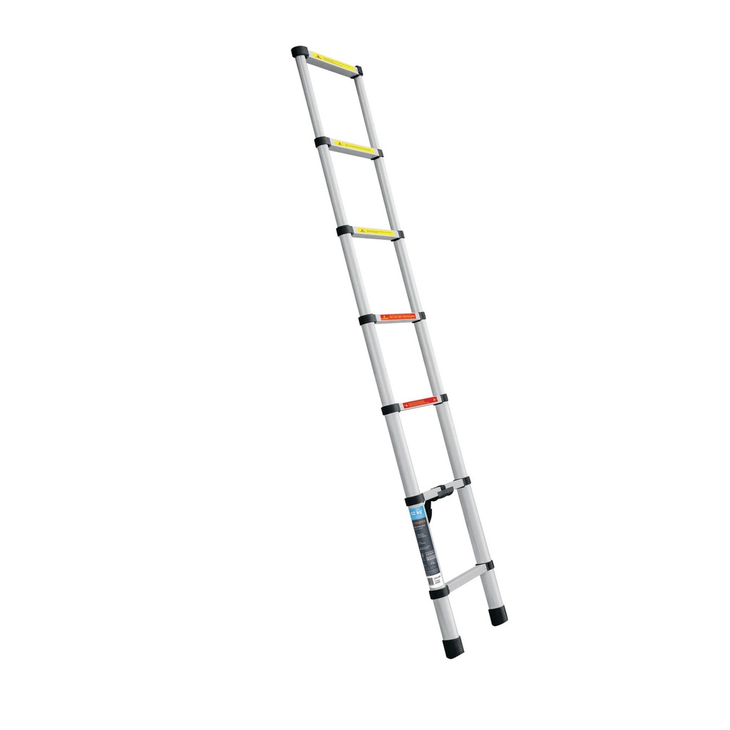 Escalera telescópica,13 peldaños, tipo II, capacidad 102kg, Truper