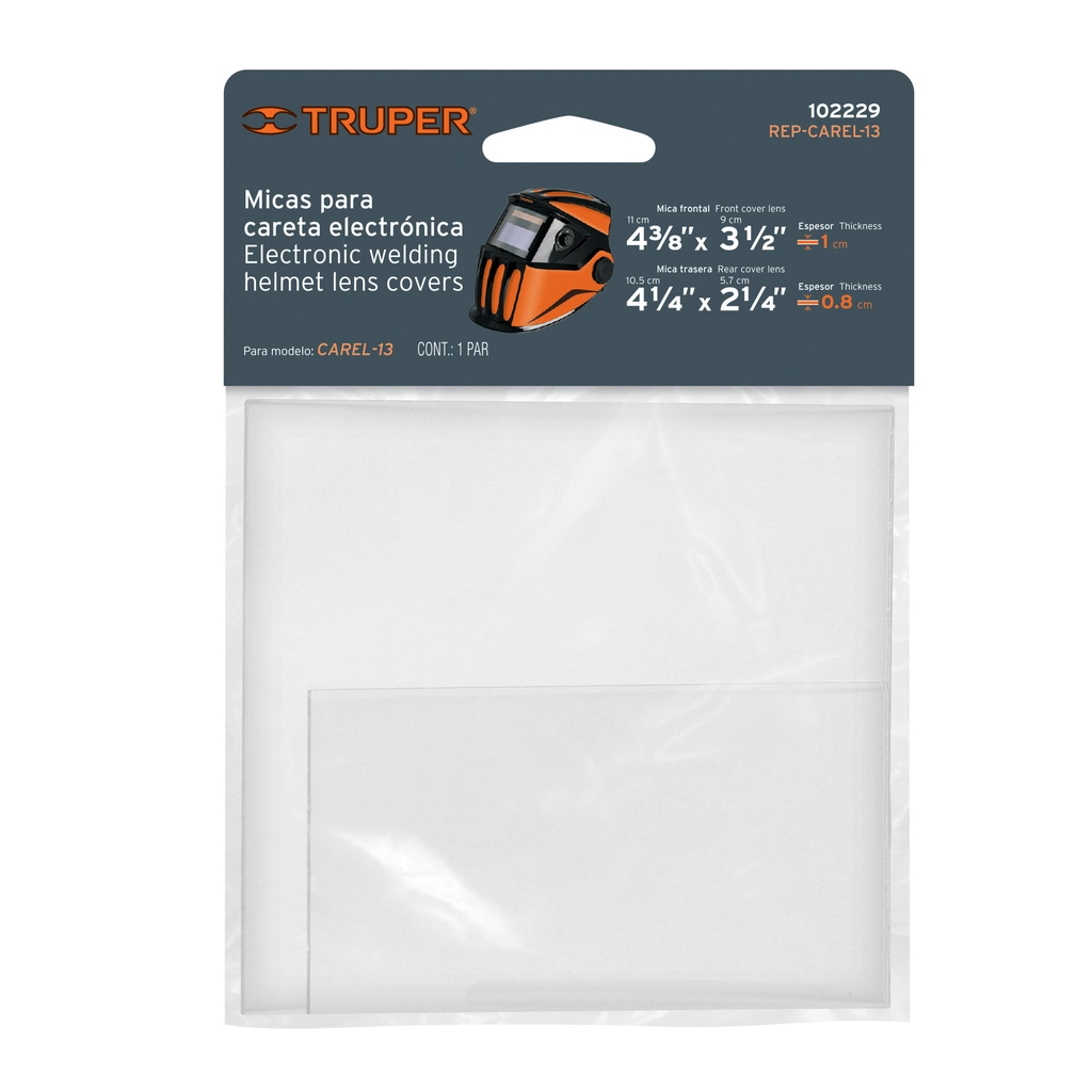 Bolsa c/2 micas para careta CAREL-13, Truper
